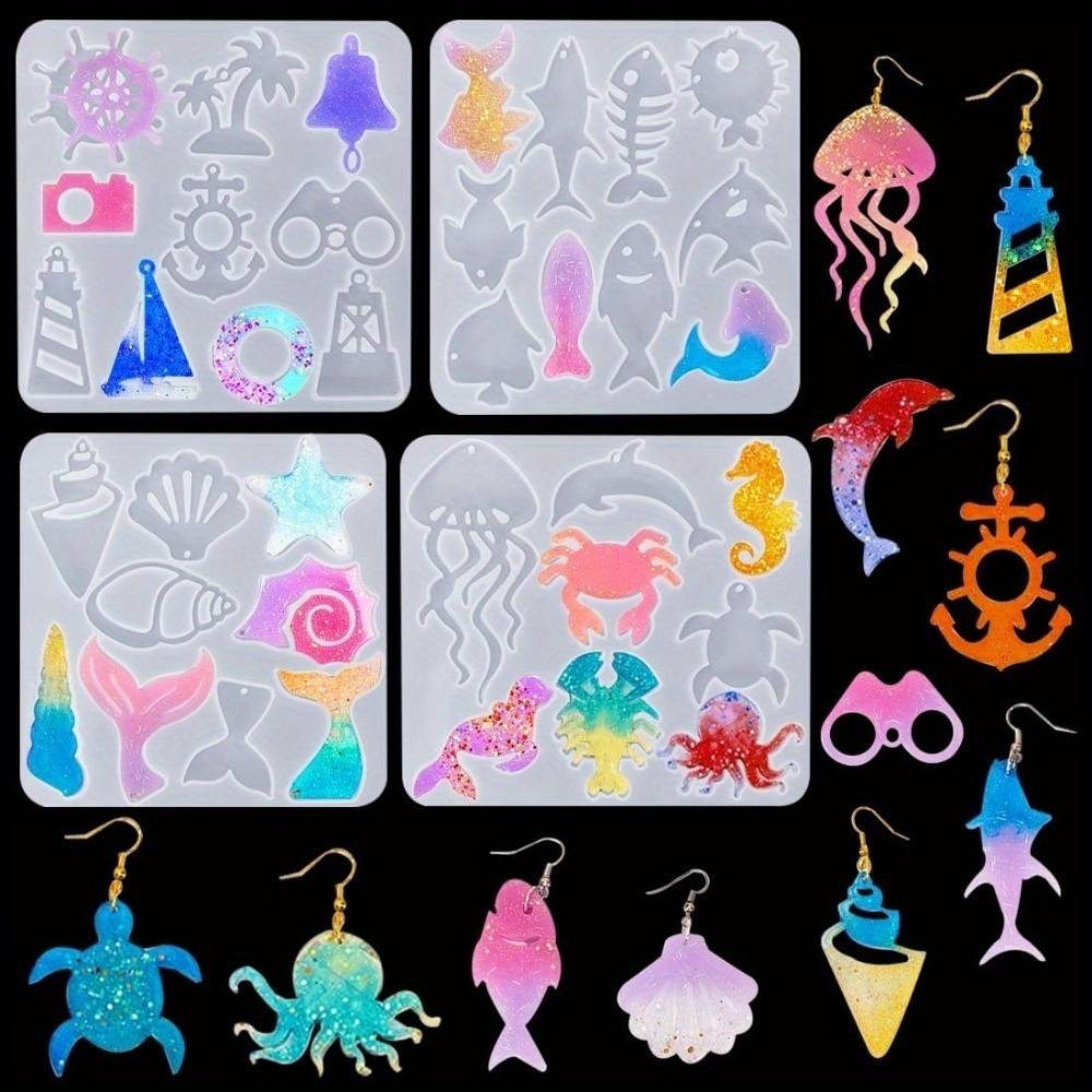 Aquarium And Marine - De oorbel- en hangermalenset met oceaan-thema