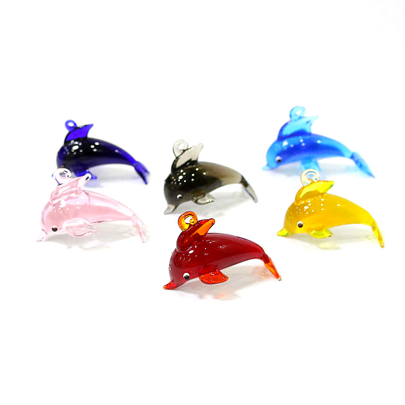 Marine Aquarium Orp - Schattige dolfijn charm glazen hanger miniatuur