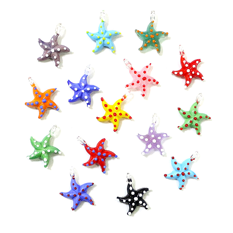 Marine Aquarium Orp - 2-delige miniatuur zeester glazen hanger schattige