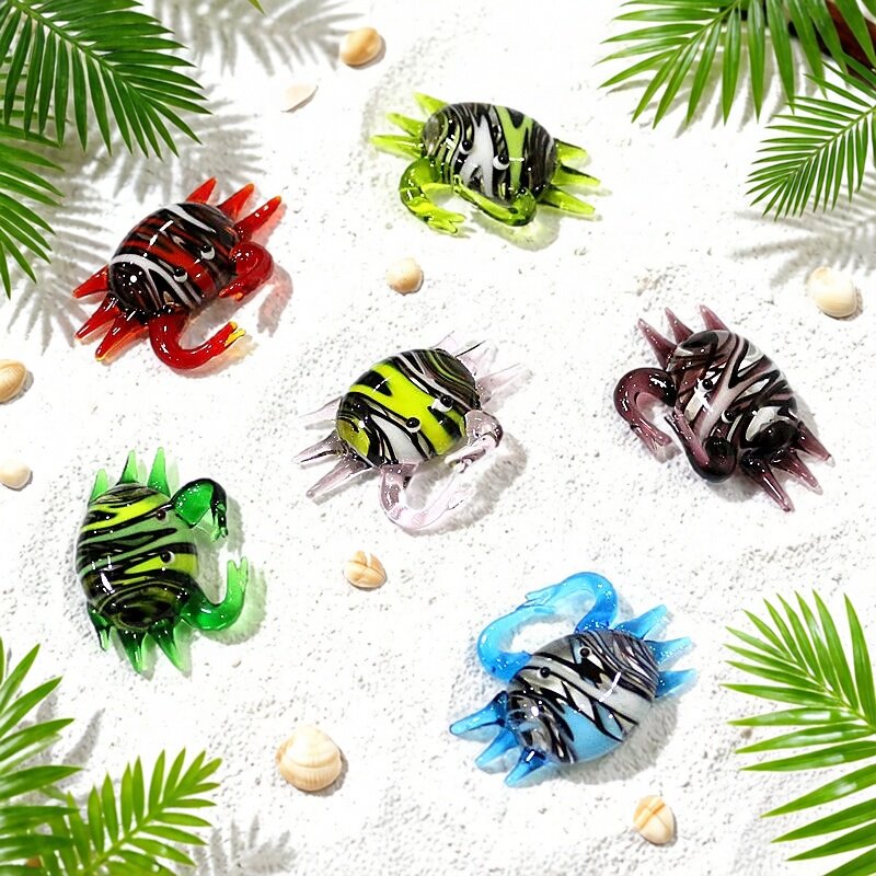 Aquarium And Marine - Handgemaakt schattig mini glazen krabfiguurje, klein