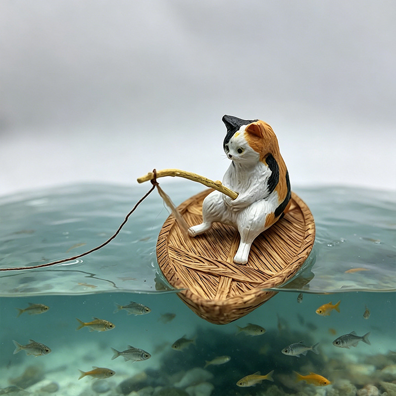 Kat die op een boot vist, aqua - Marine Aquarium Orp recensie en prijs