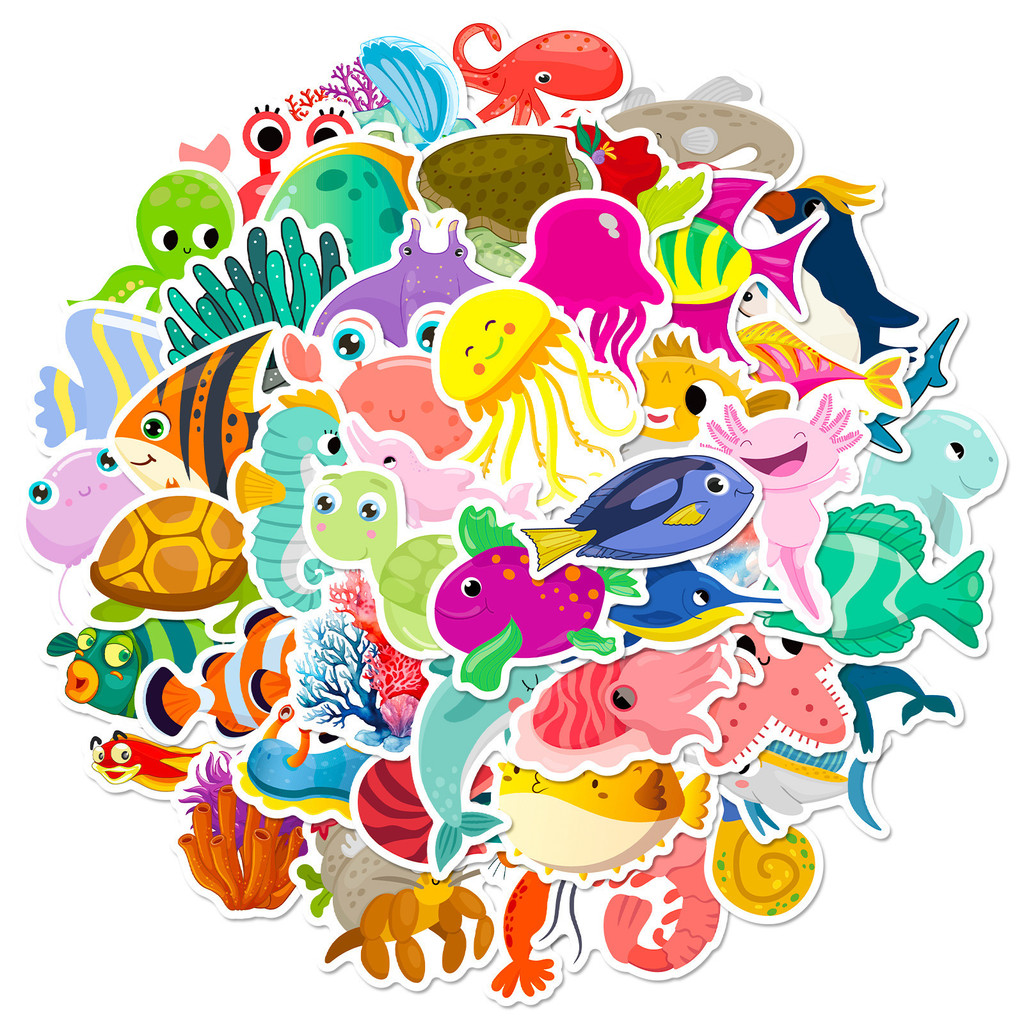50 stuks zeeleven stickers dol - Aquarium And Marine recensie en prijs