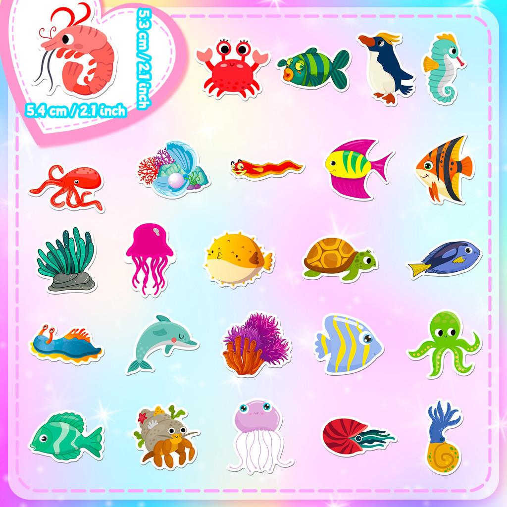 50 stuks zeeleven stickers dol - Aquarium And Marine recensie en prijs