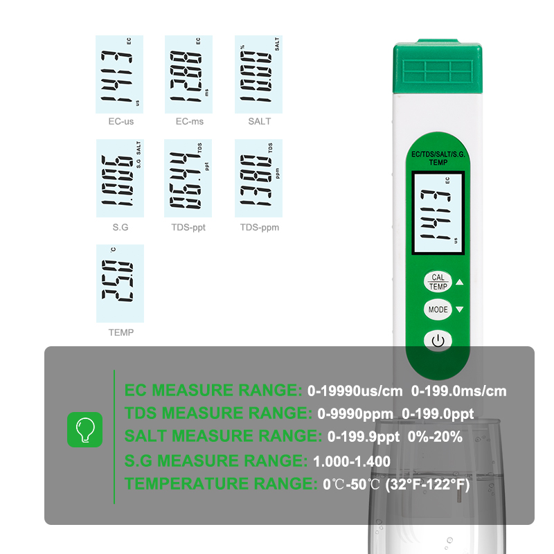 5 In 1 Tds Ec Zout S.g Temp Wa - Aquarium Marine Salt recensie en prijs